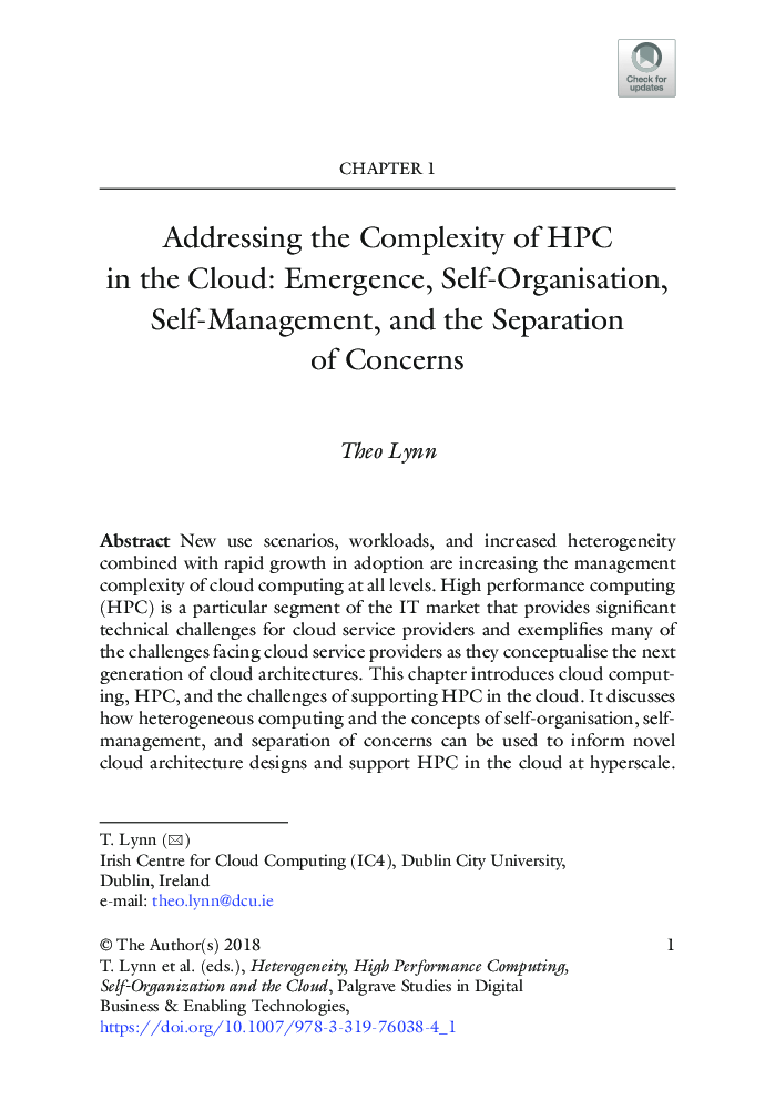 Heterogeneity High Performance Computing Self Organization And The Cloud - Page 5