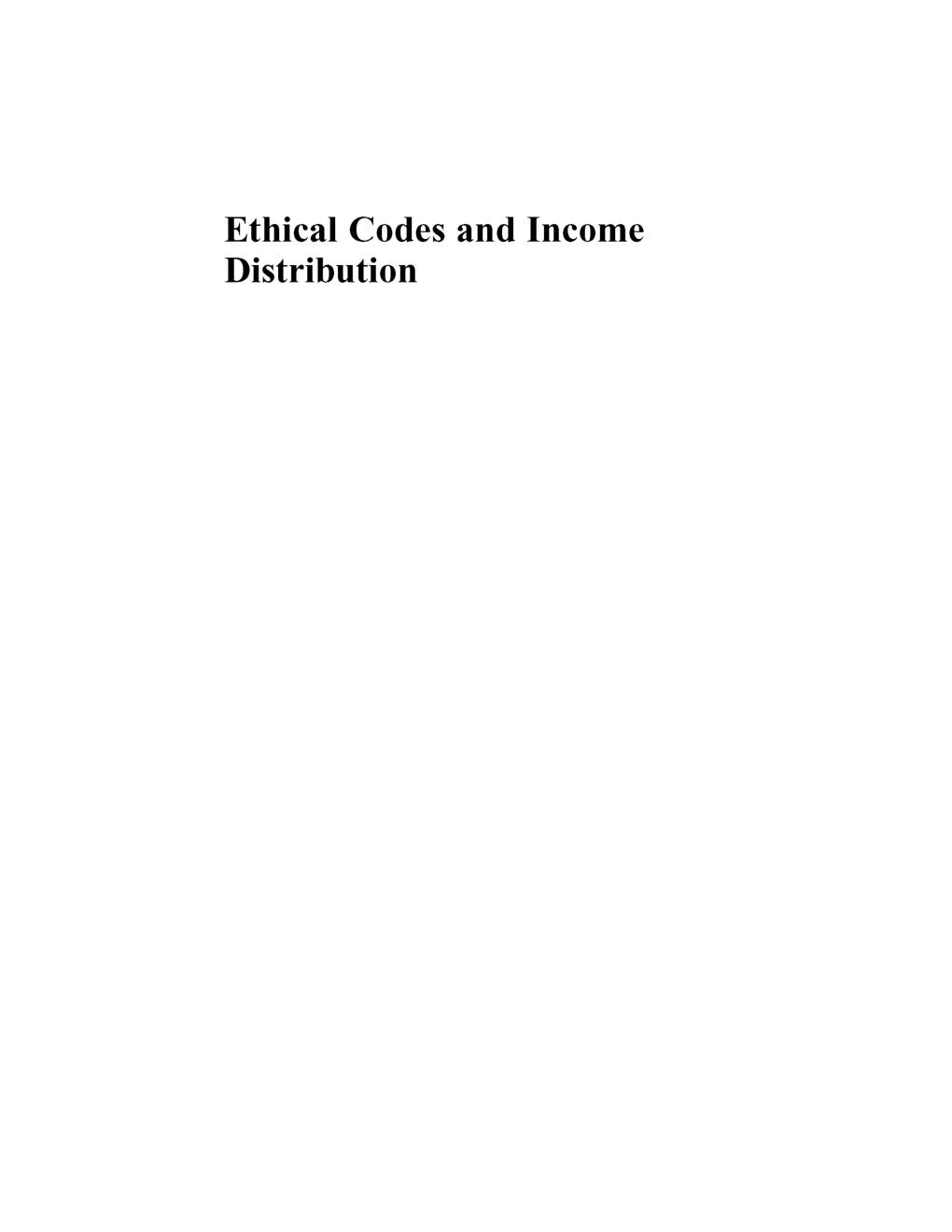 Ethical Codes And Income Distribution - Page 2