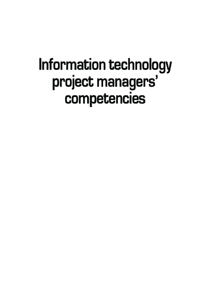 Information Technology Project Manager's Competencies - Page 2