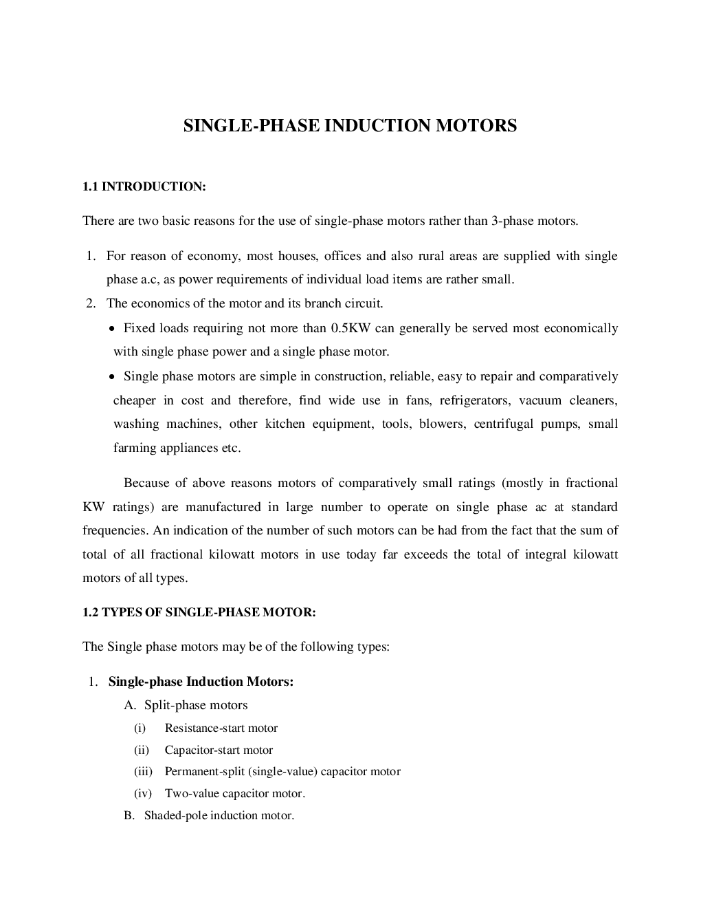 Fractional Kilowatt Motors And Single Phase Induction Motors Study Material For SSC JE Electrical Engineering - Page 2