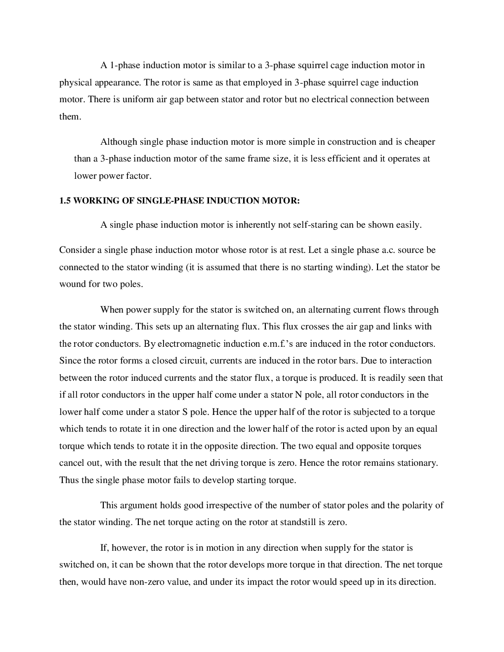 Fractional Kilowatt Motors And Single Phase Induction Motors Study Material For SSC JE Electrical Engineering - Page 5