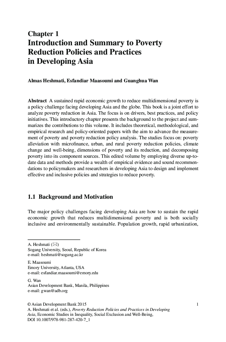 Poverty Reduction Policies And Practices In Developing Asia - Page 5
