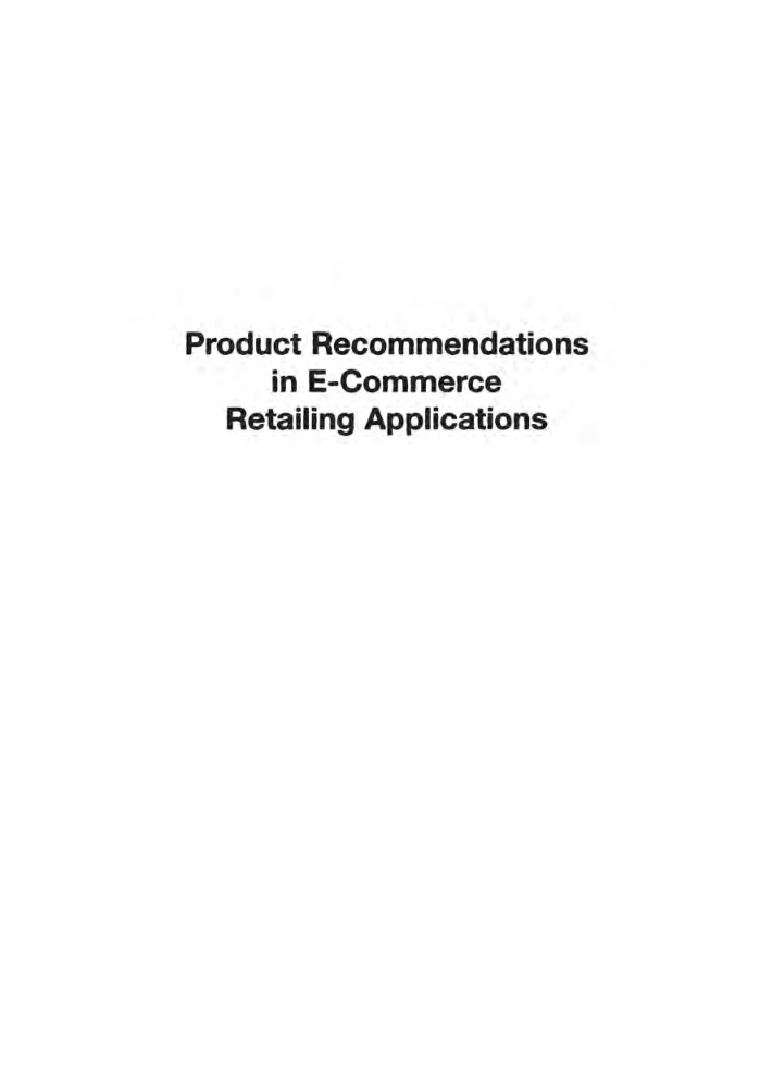 Product Recommendations In E-Commerce Retailing Applications - Page 2