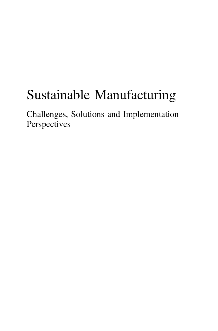 Sustainable Manufacturing Challenges Solutions And Implementation Perspectives - Page 2