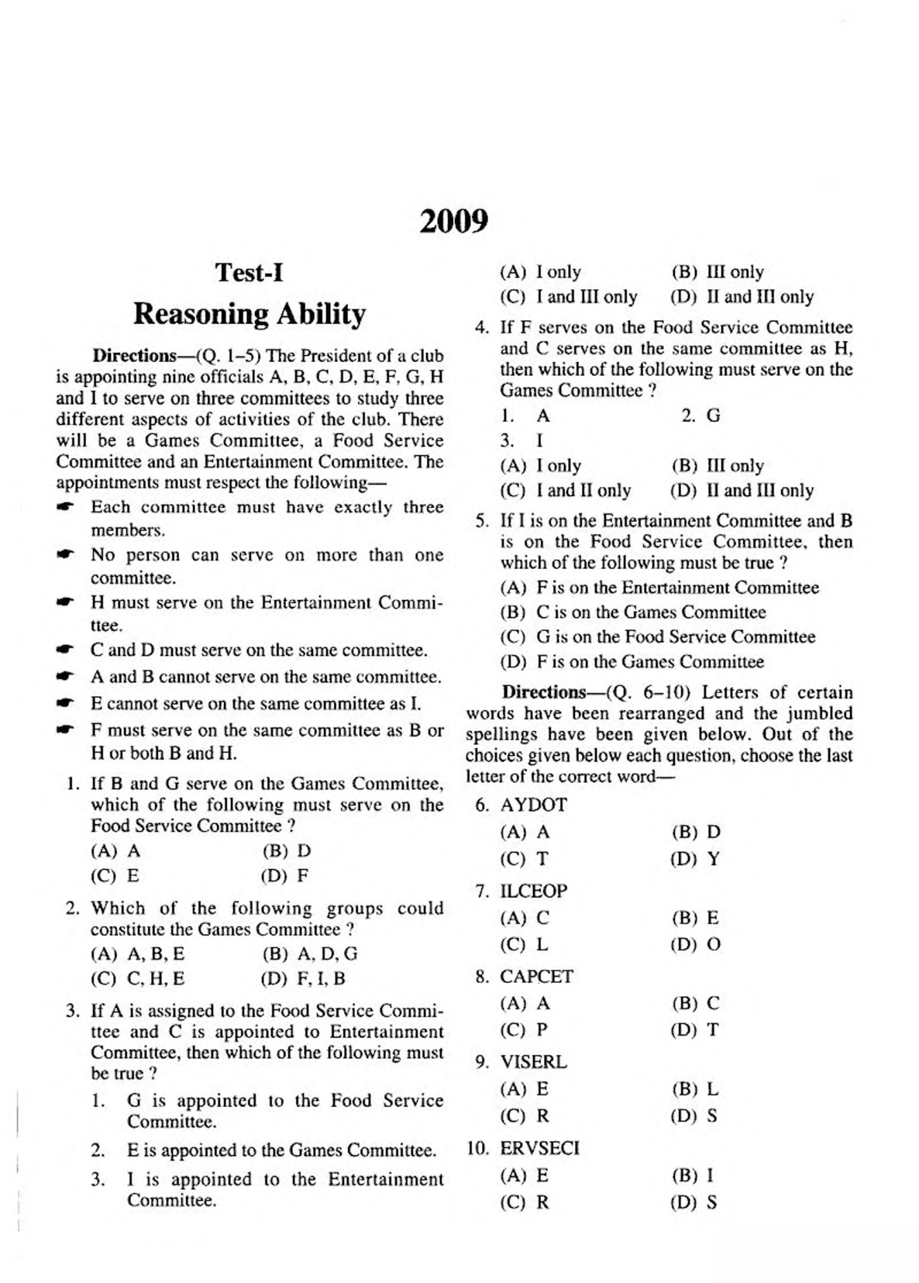 LIC AAO Exam Previous Year Question Paper With Answer 2009 - Page 2