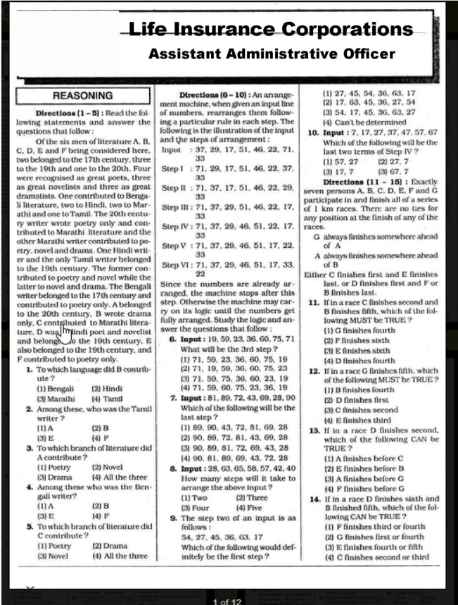 LIC AAO Exam Previous Year Question Paper With Answer 2011 - Page 2