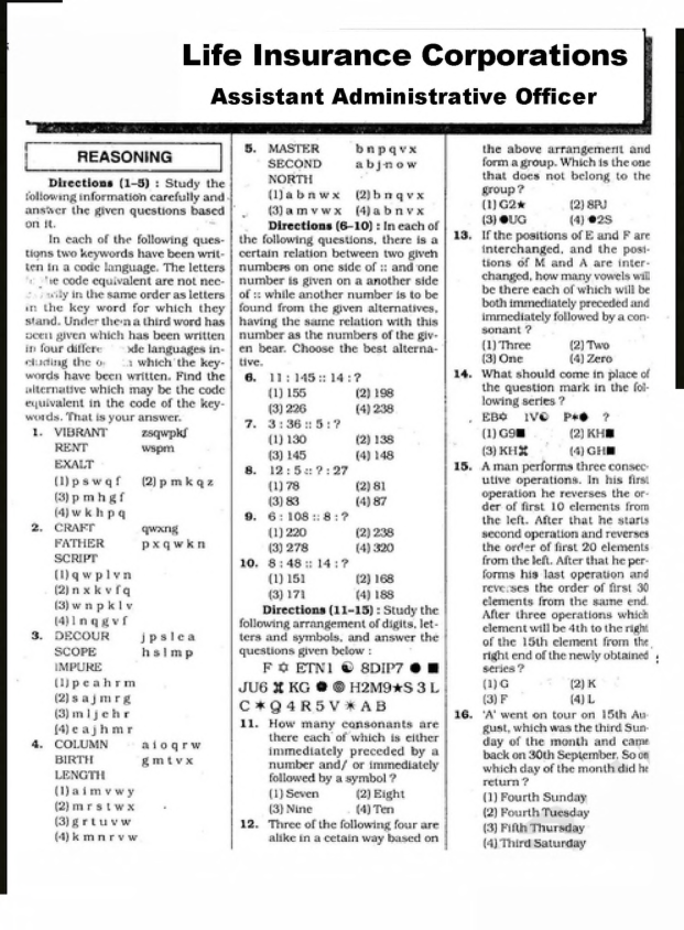 LIC AAO Exam Previous Year Question Paper With Answer 2012 - Page 2
