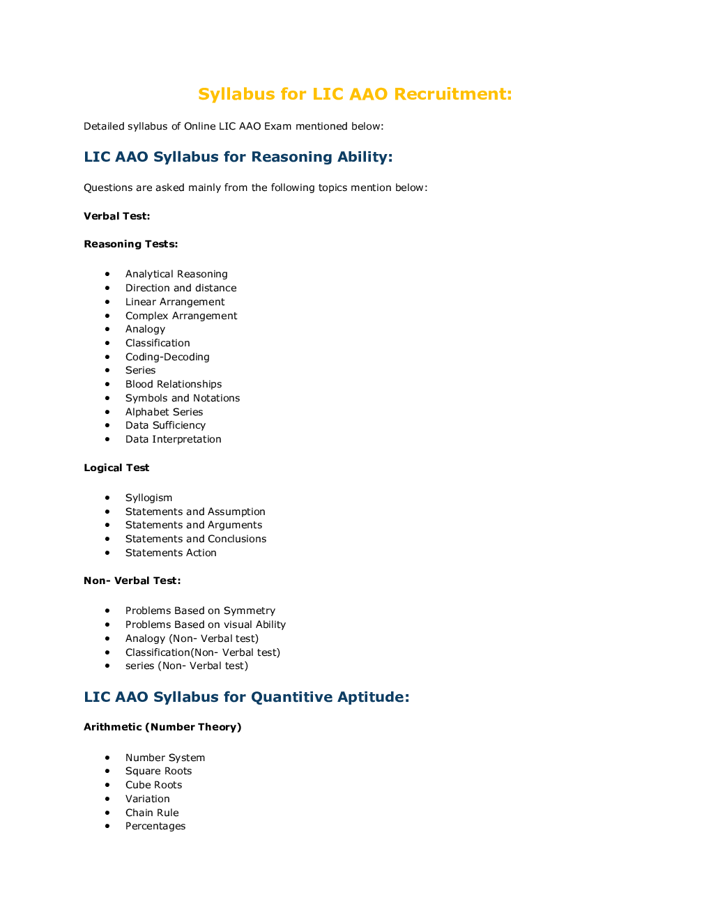 LIC AAO Exam Syllabus 2020 - Page 2