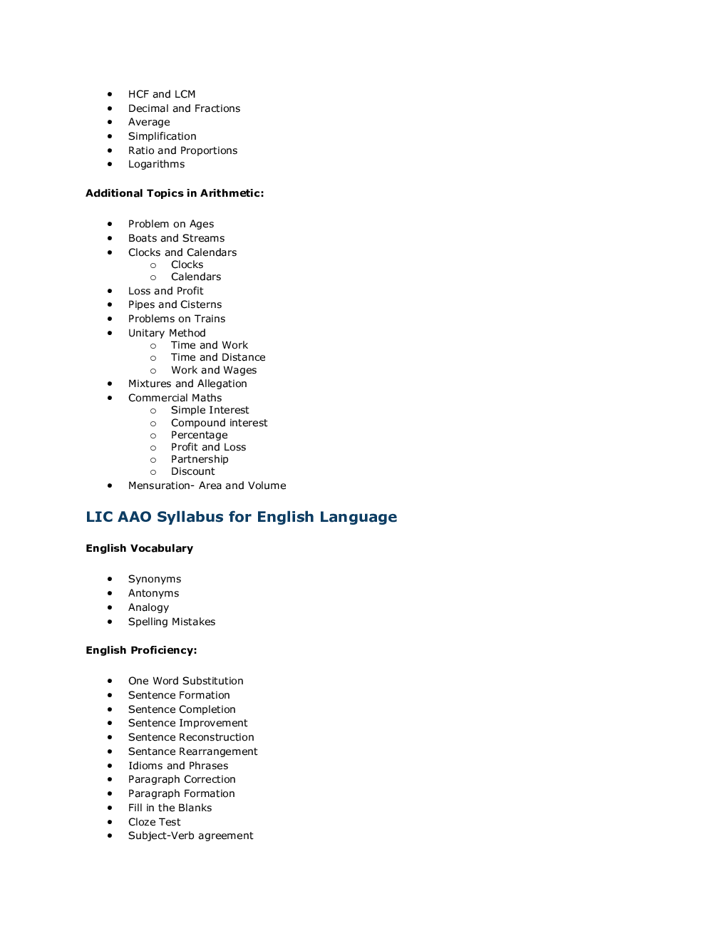 LIC AAO Exam Syllabus 2020 - Page 3