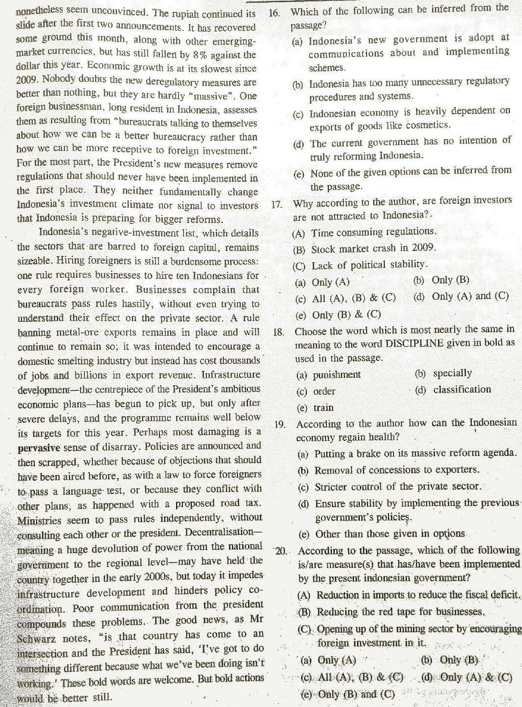 IBPS SO Question Paper With Answer 2015 - Page 4