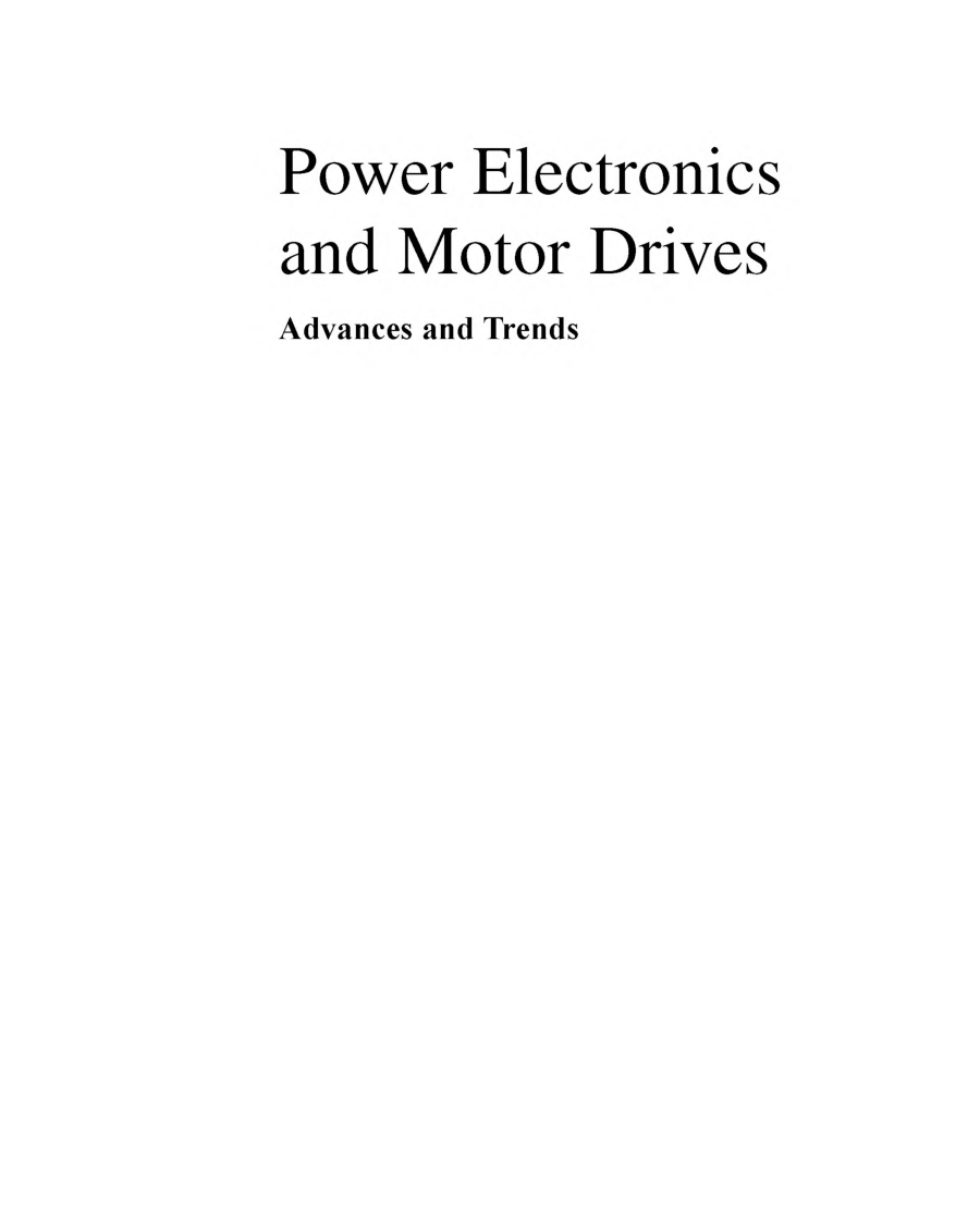 Power Electronics And Motor Drives Advances And Trends - Page 2