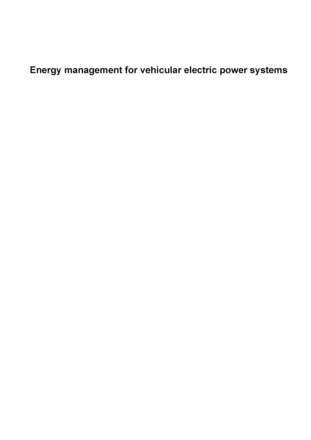Energy Management For Vehicular Electric Power Systems - Page 2