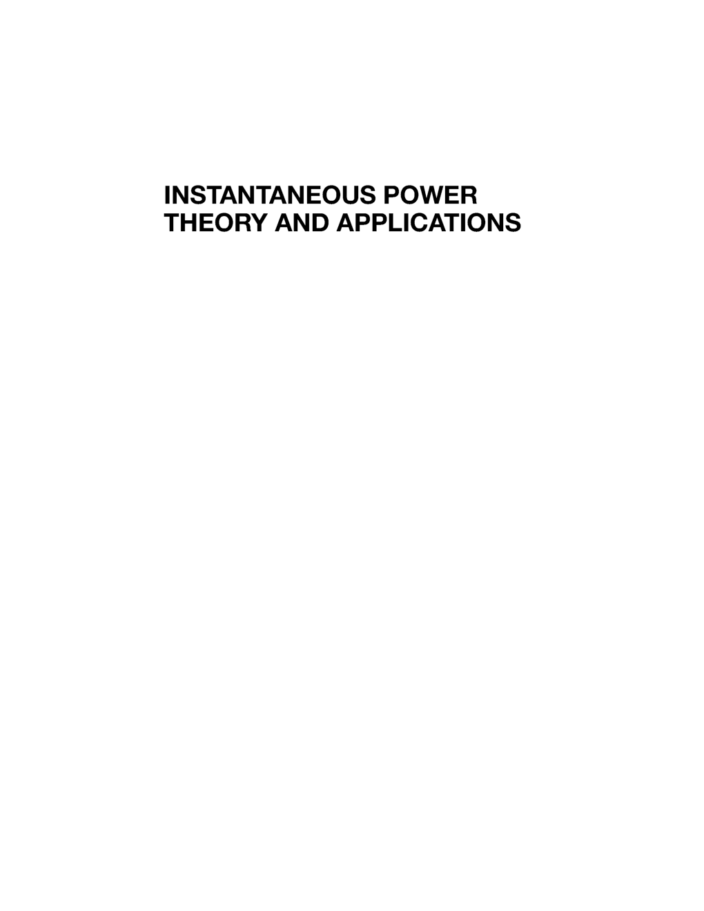 Instantaneous Power Theory And Applications  - Page 2