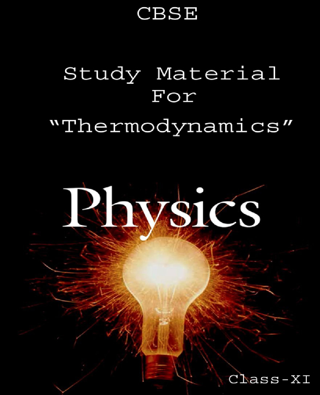 CBSE Study Material For Class-XI Thermodynamics (Physics) - Page 1