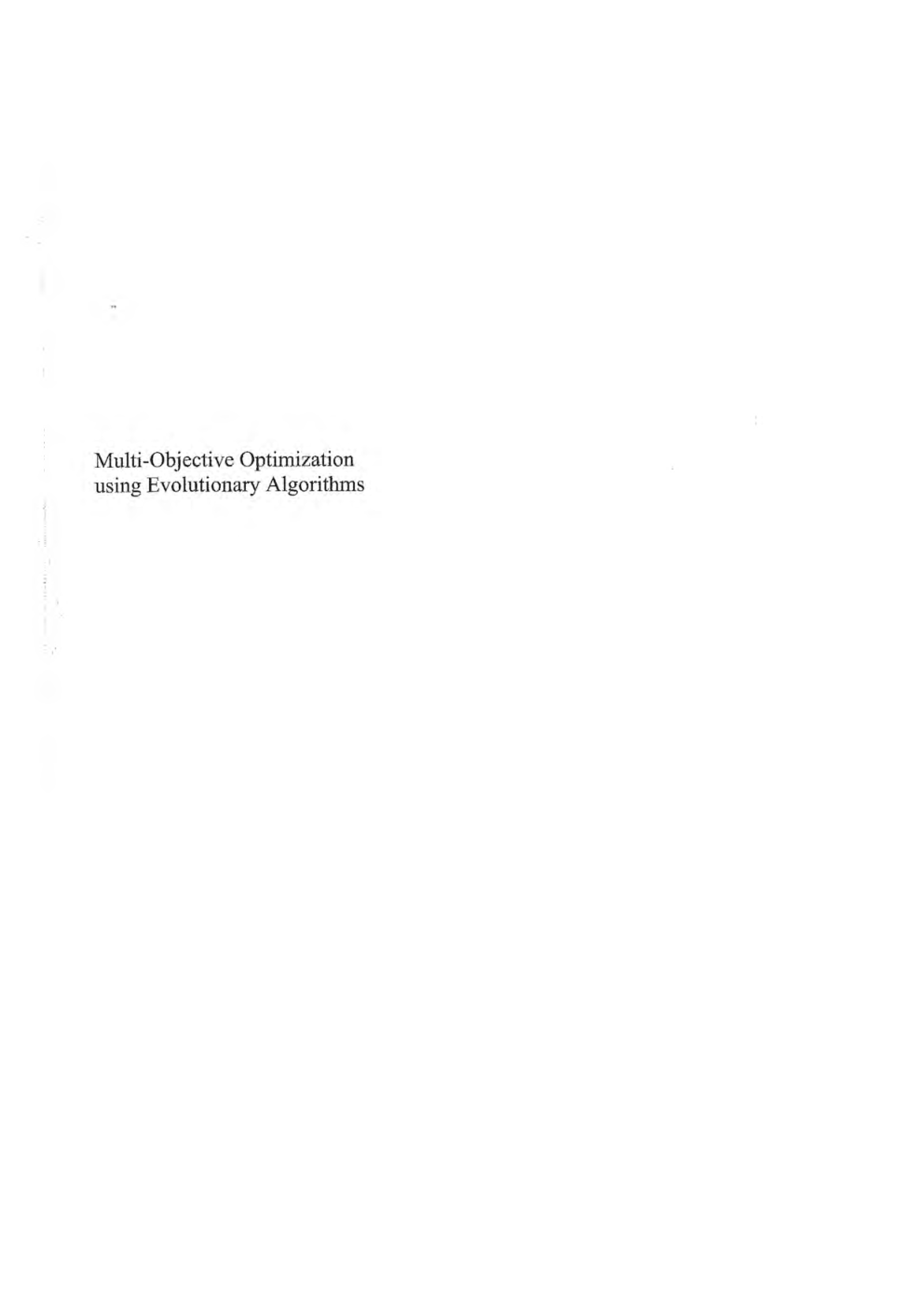 Multi Objective Optimization Using Evolutionary Algorithms - Page 2