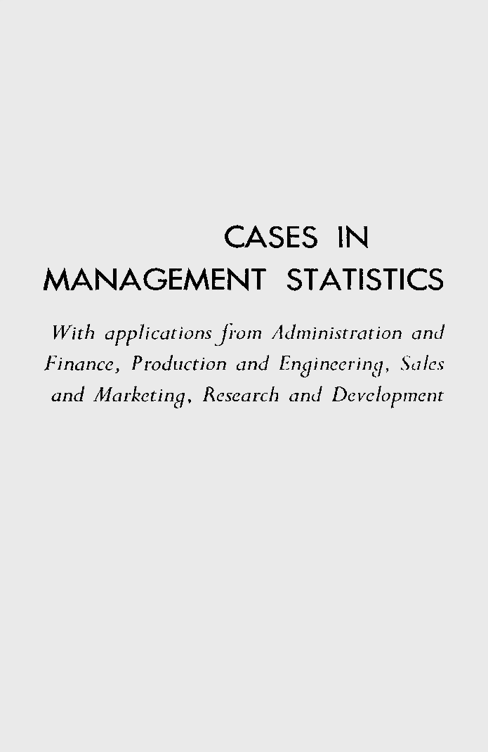 Cases In Management Statistics - Page 1