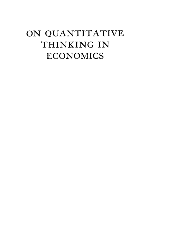 On Quantitative Thinking In Economics - Page 2