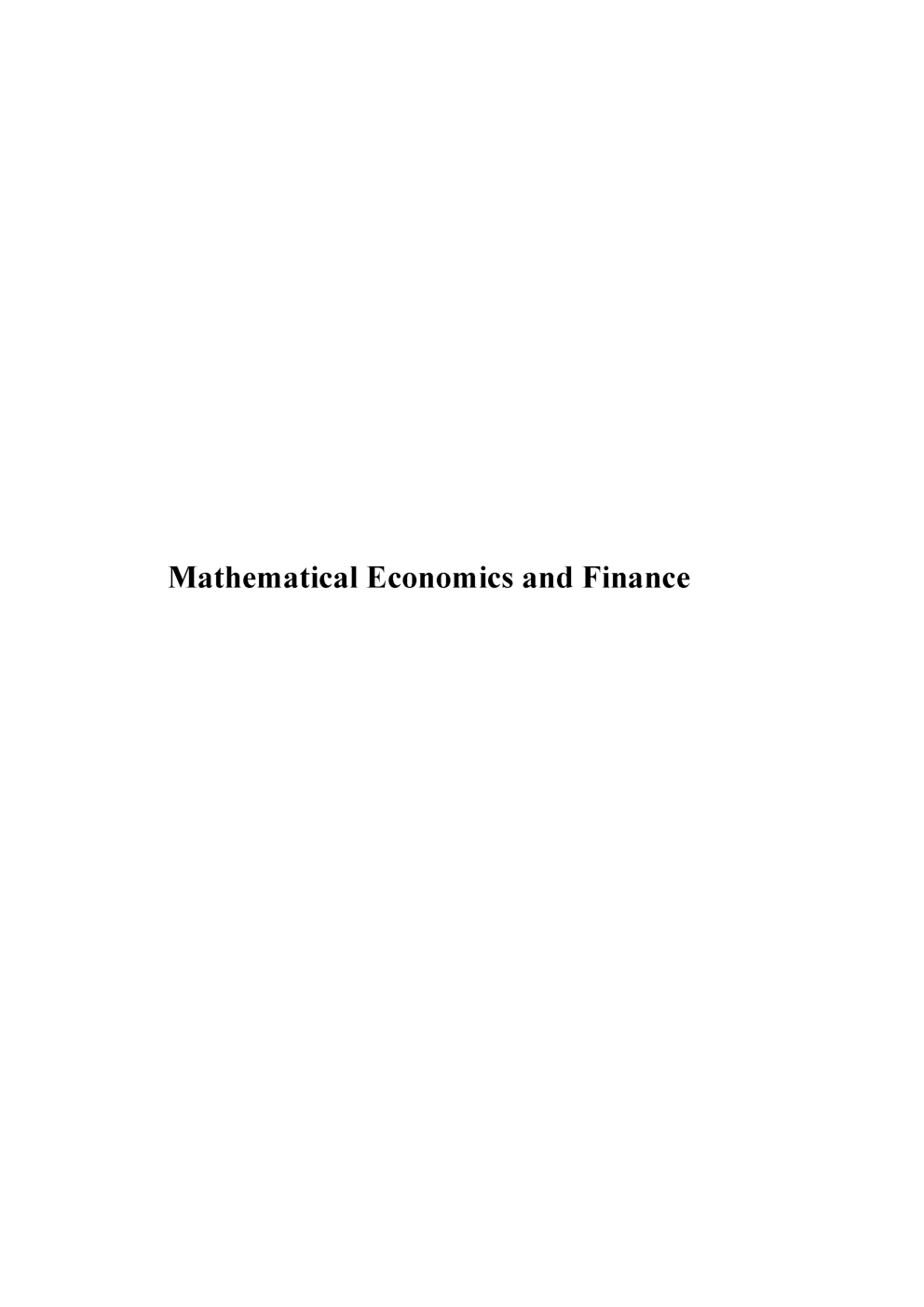 Mathematical Economics And Finance - Page 2