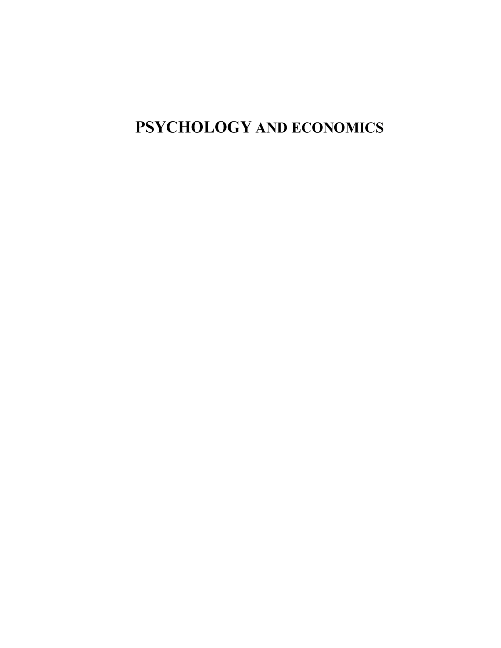 Psychology And Economics - Page 2