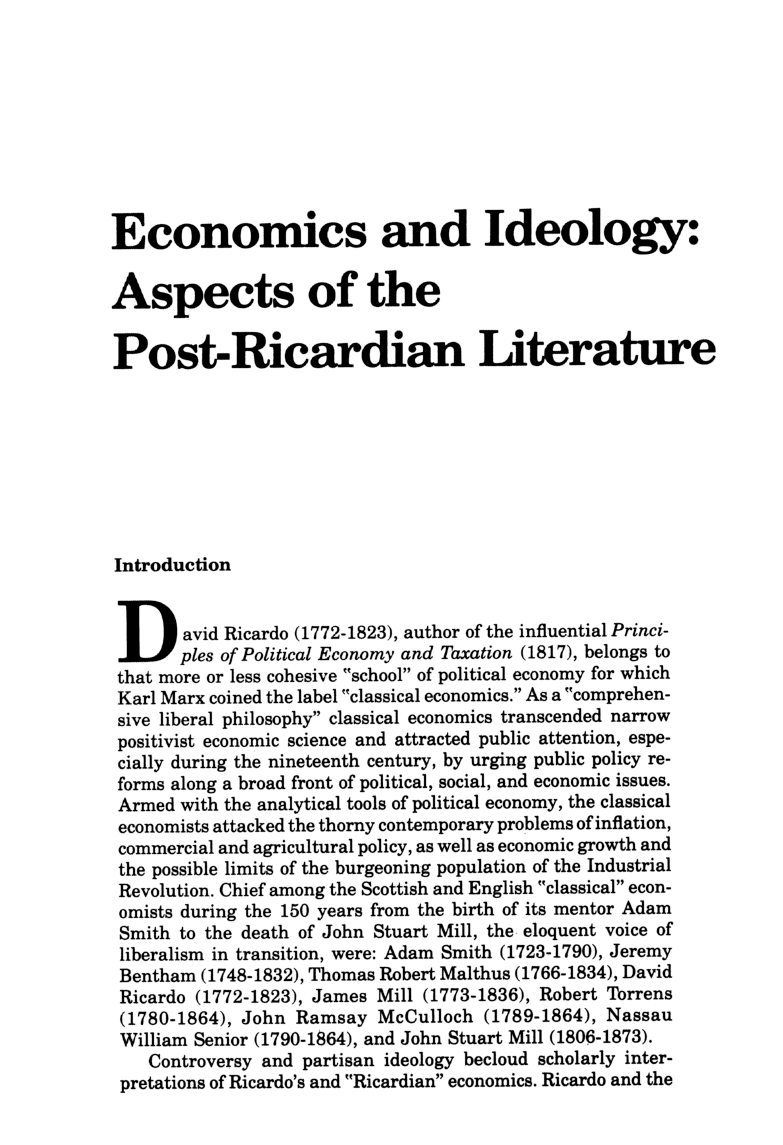 Economics And Ideology Aspects Of The Post ricardian Literature - Page 2