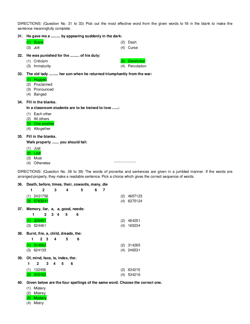 DRDO MTS  Sample Paper for English - Page 5