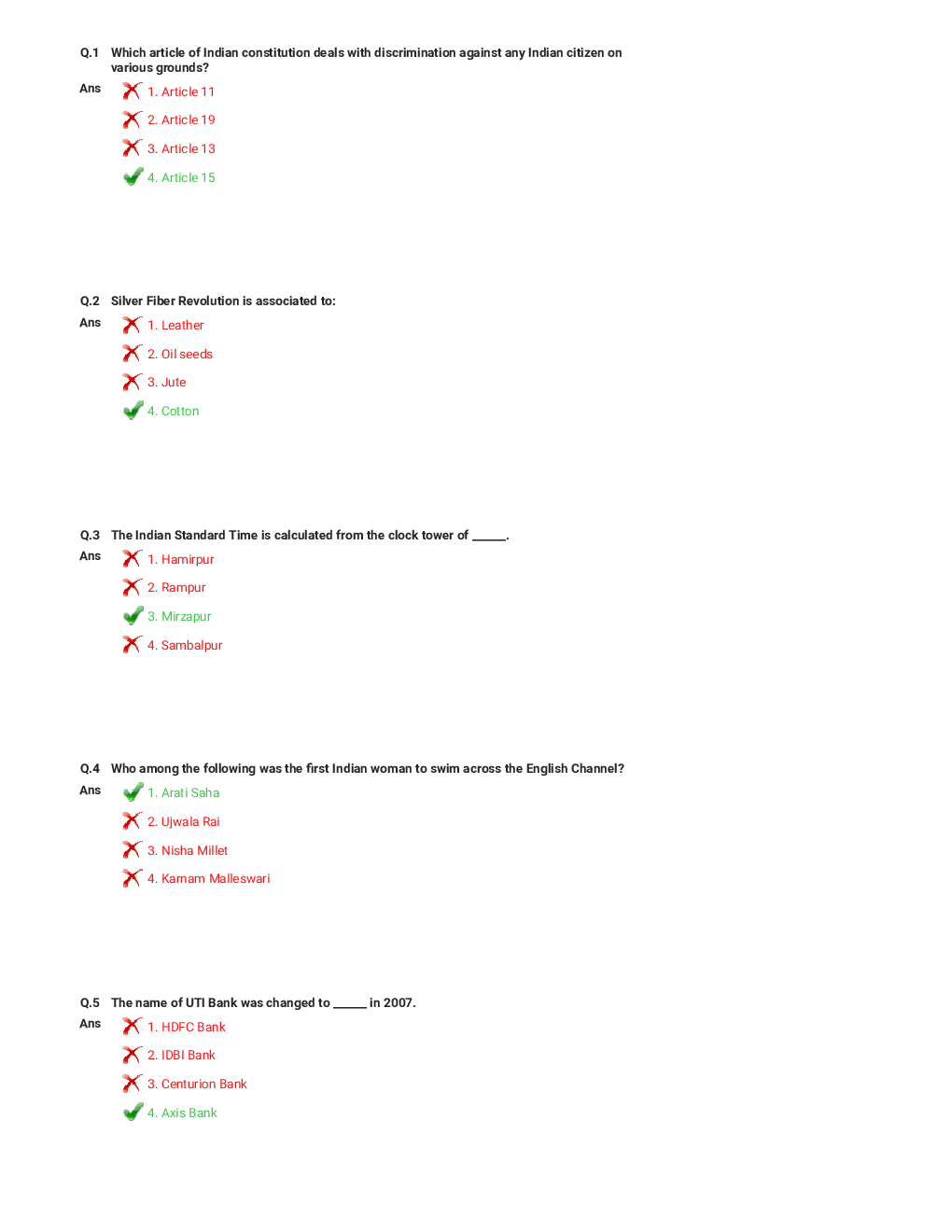 DRDO MTS  Sample Paper for General Awareness - Page 2