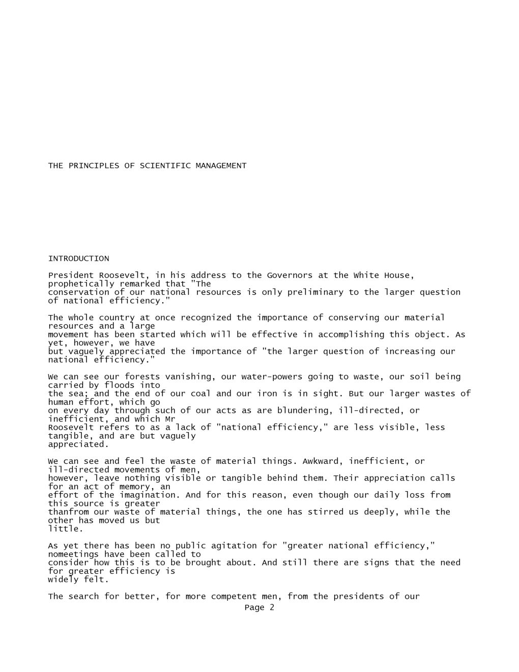 The Principles Of Scientific Management - Page 2