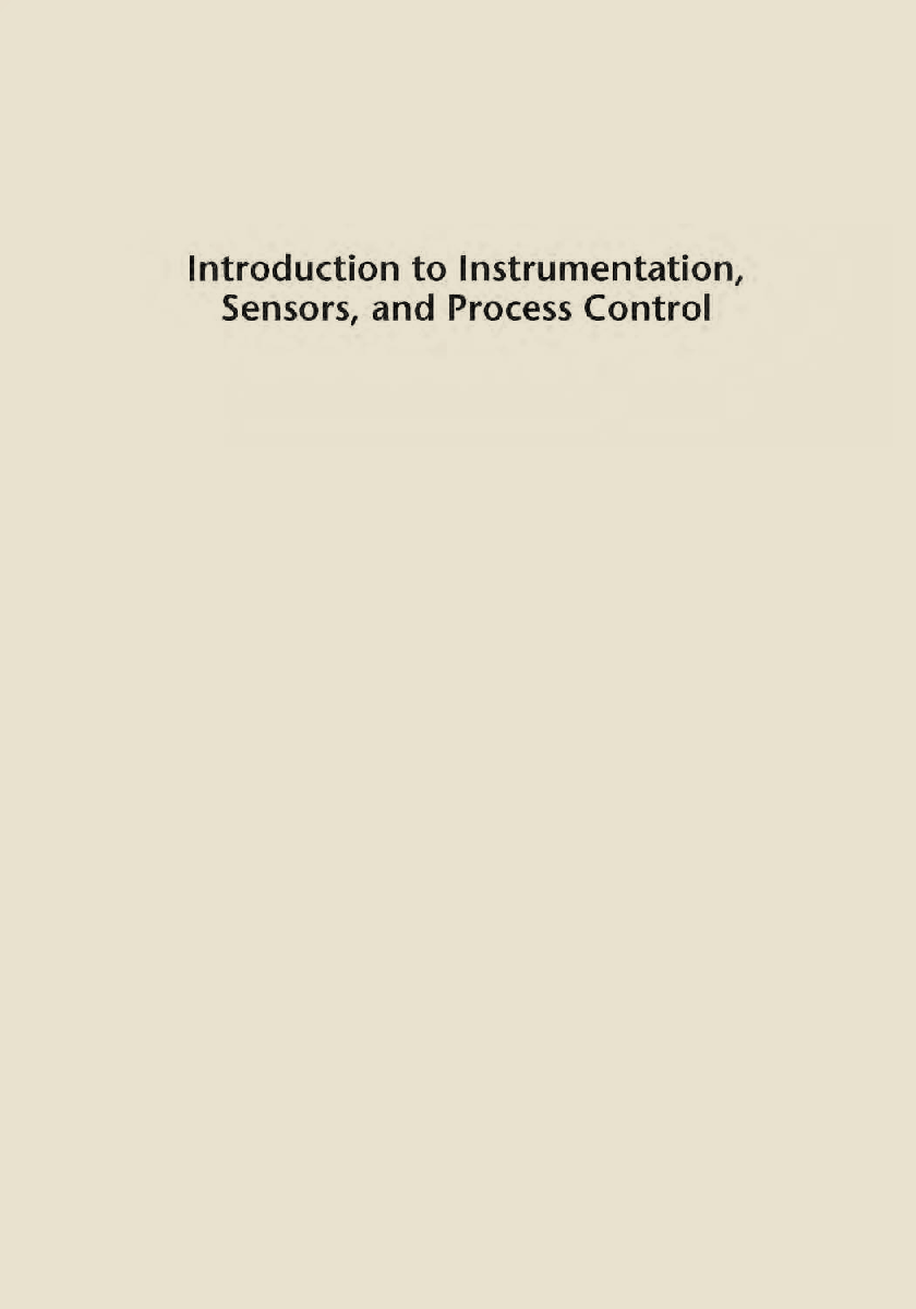 Introduction To Instrumentation Sensors And Process Control - Page 1