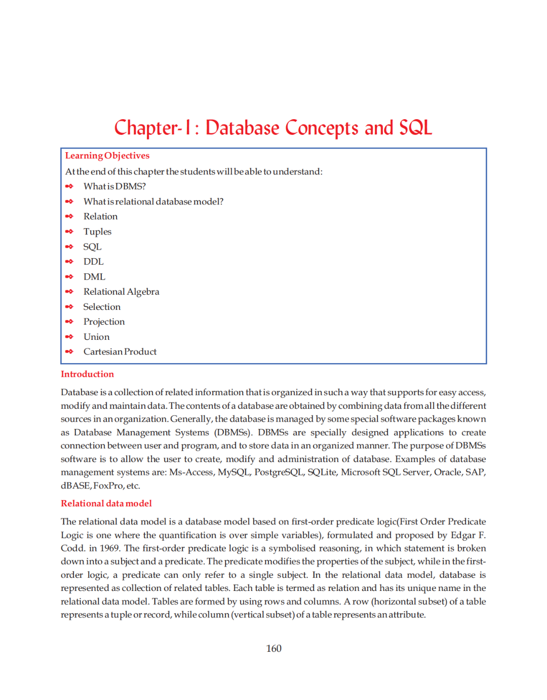 CBSE Database Management Systems And SQL (Computer Science) Study Material For Class 12 - Page 3