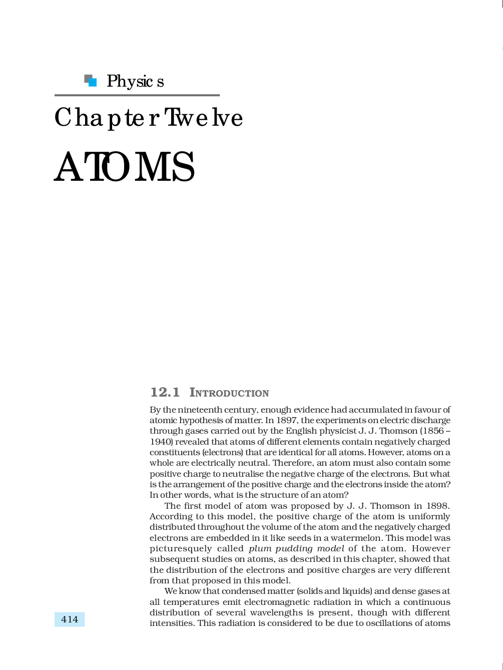 CBSE Atoms (Physics) Study Material For Class 12 - Page 2
