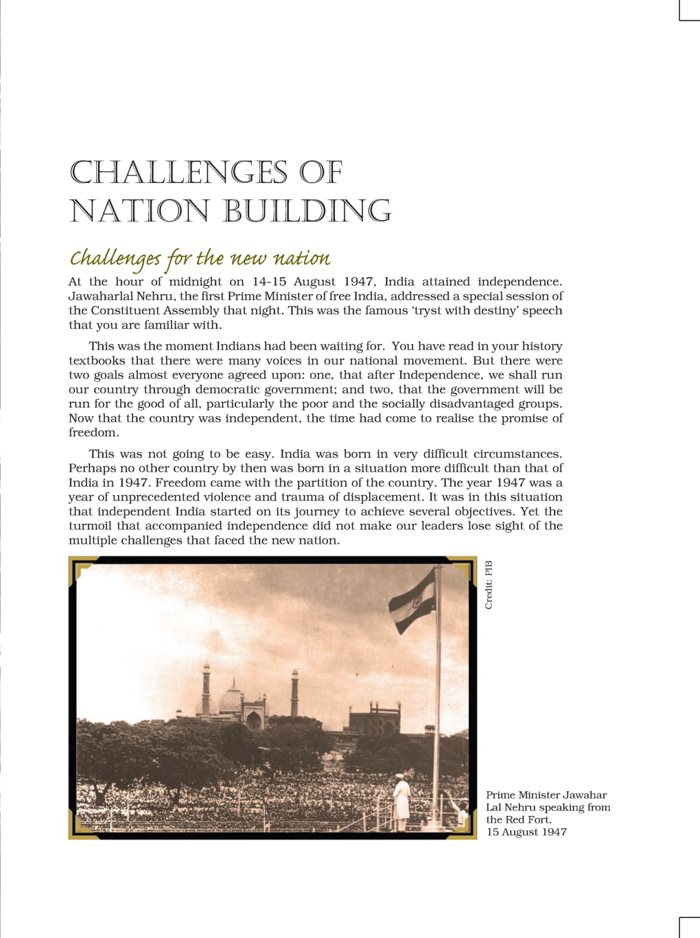 CBSE Challenges Of Nation Building (Political Science) Study Material For Class 12 - Page 2