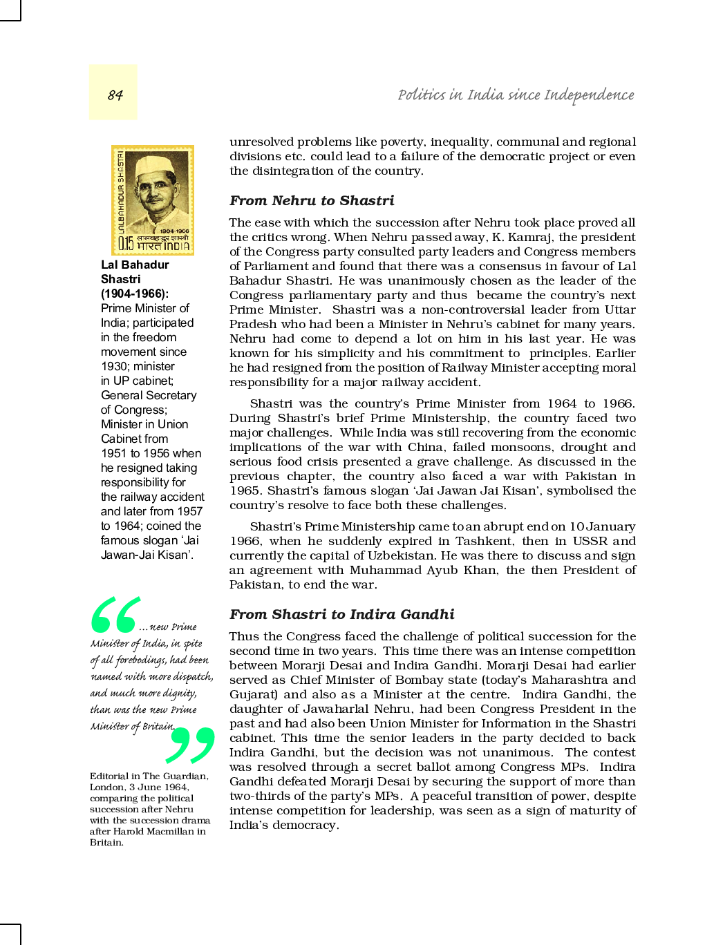 CBSE Challenges To And Restoration Of The Congress System (Political Science) Study Material For Class 12 - Page 3