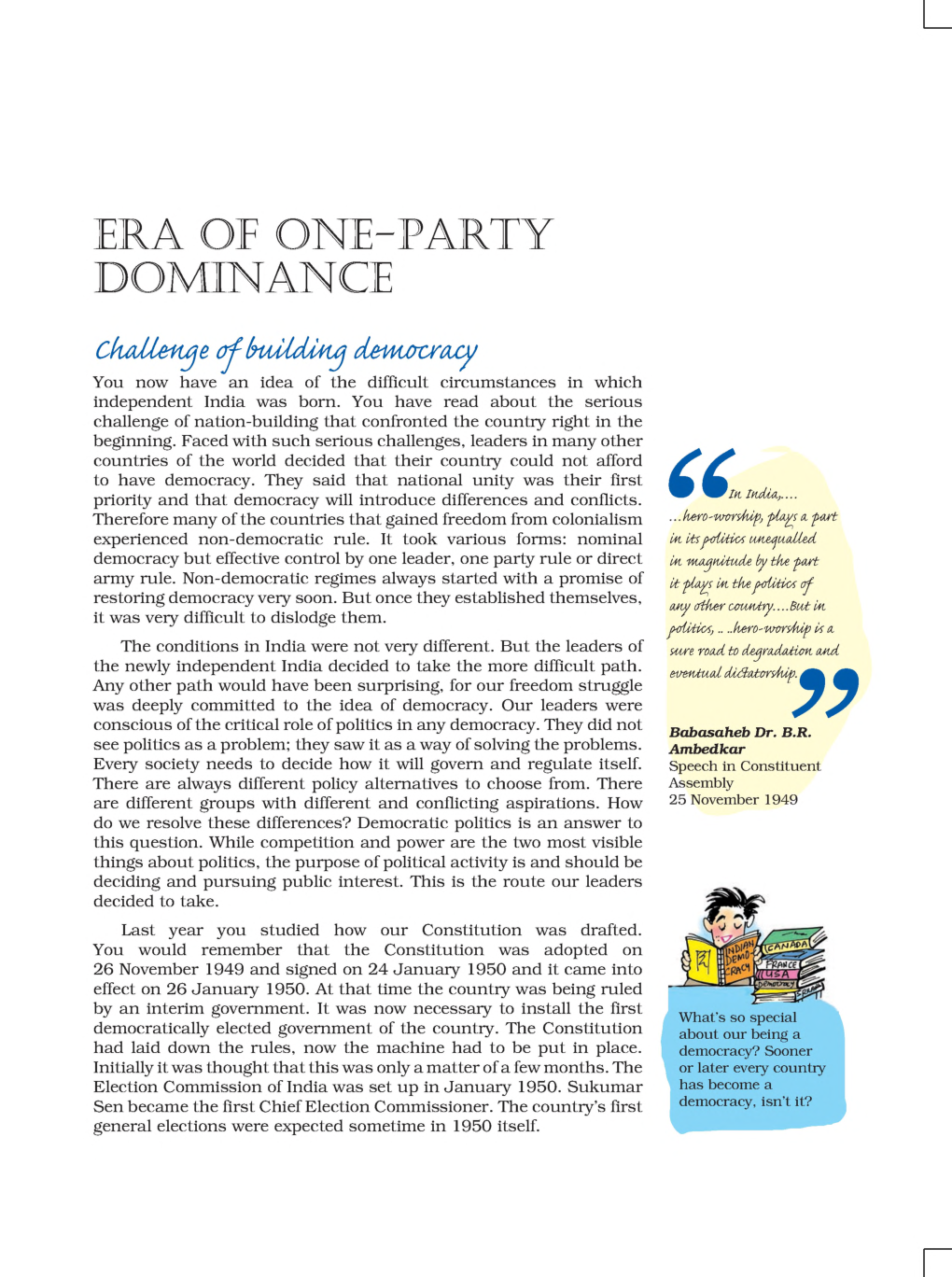 CBSE Era Of One Party Dominance (Political Science) Study Material For Class 12 - Page 2