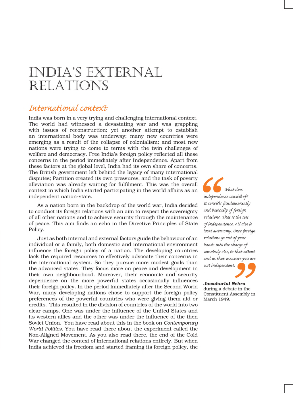 CBSE Indias External Relations (Political Science) Study Material For Class 12 - Page 2