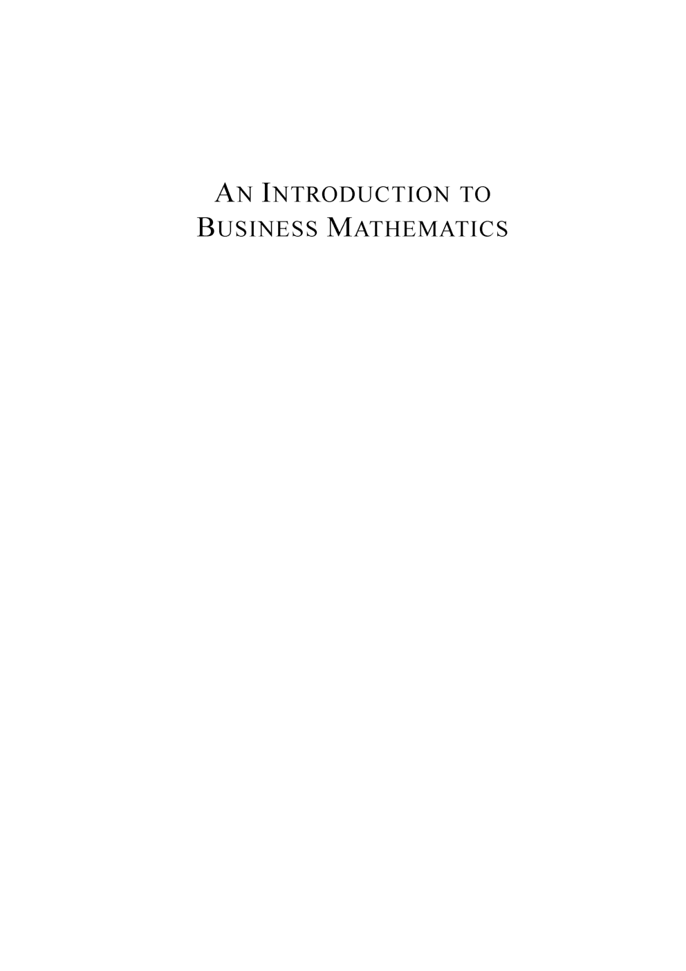 An Introduction To Business Mathematics - Page 2