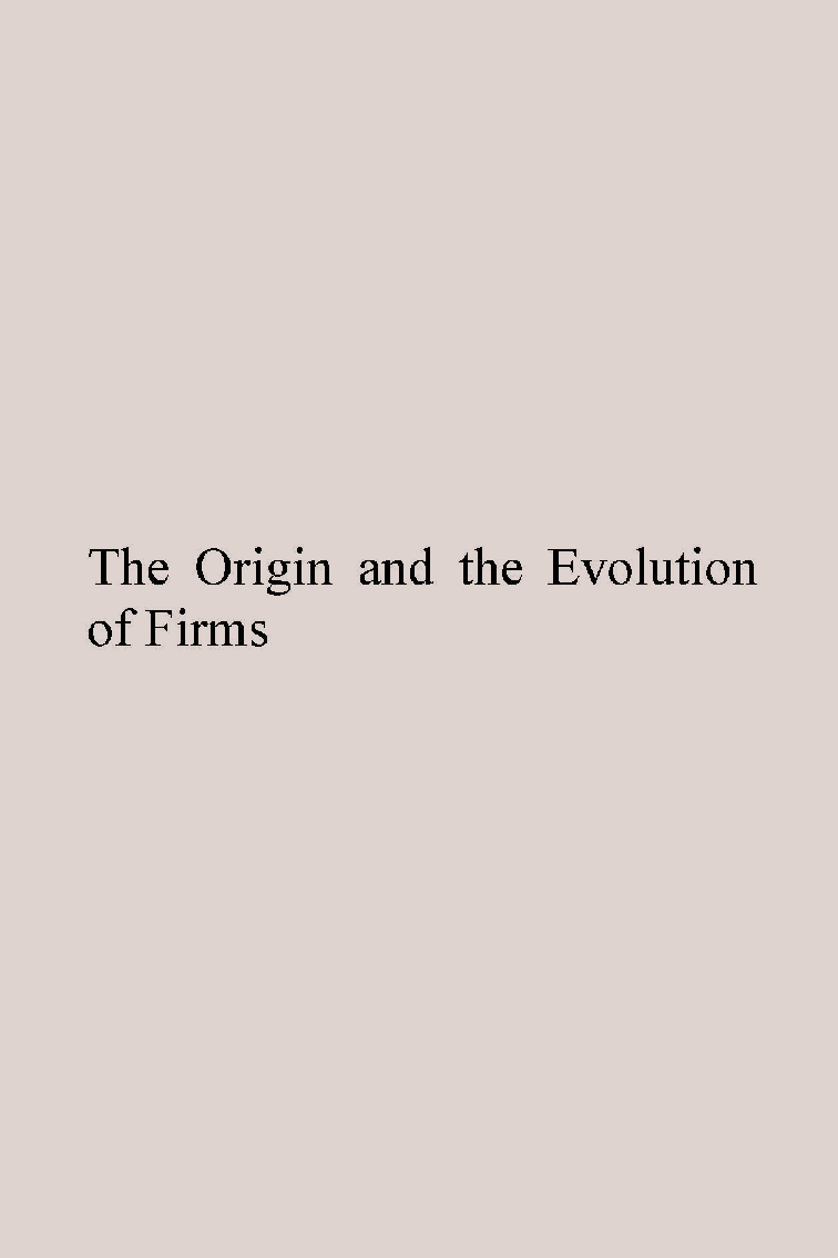 The Origin And The Evolution Of Firms - Page 1