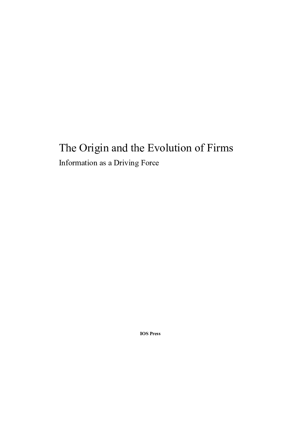 The Origin And The Evolution Of Firms - Page 3