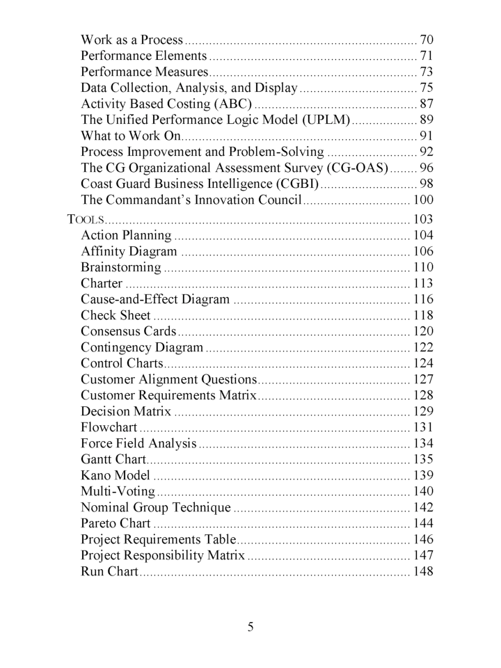 U.S.Coast Guard Performance Improvement Guide - Page 3