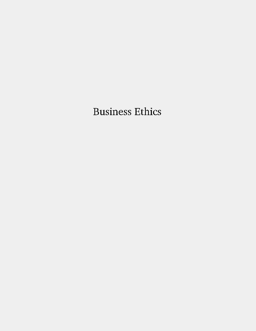 Business Ethics - Page 1