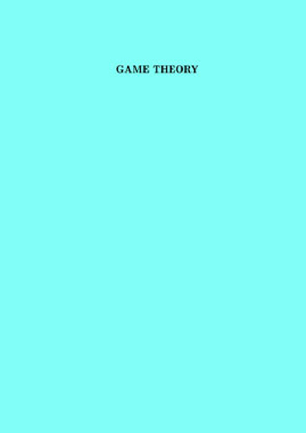 Game Theory - Page 1