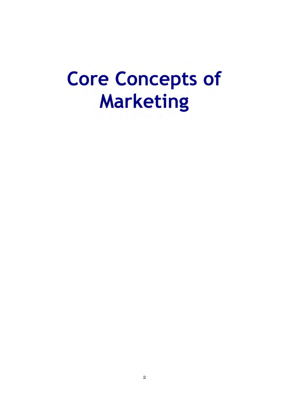 Core Concepts Of Marketing - Page 2