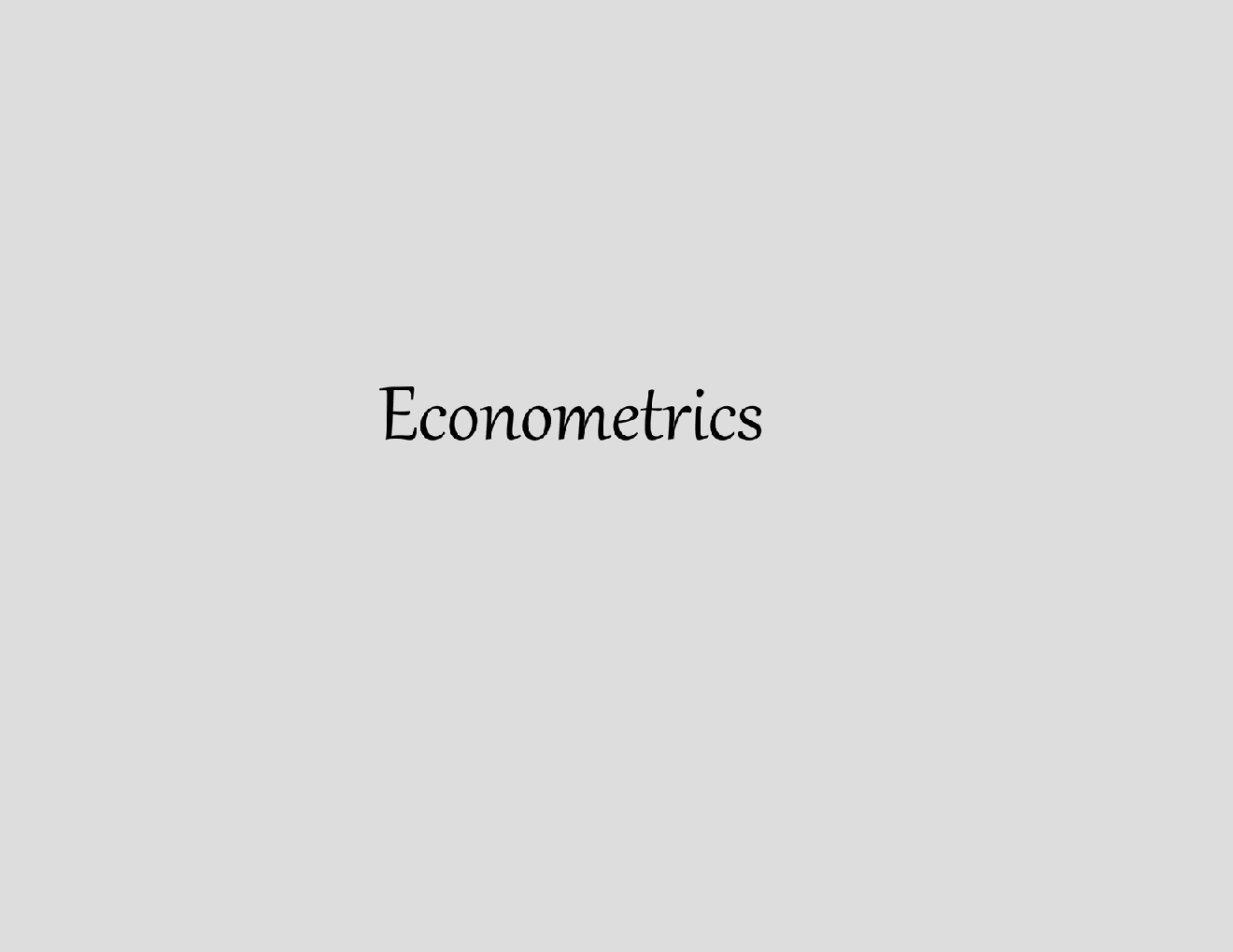 Econometrics - Page 1