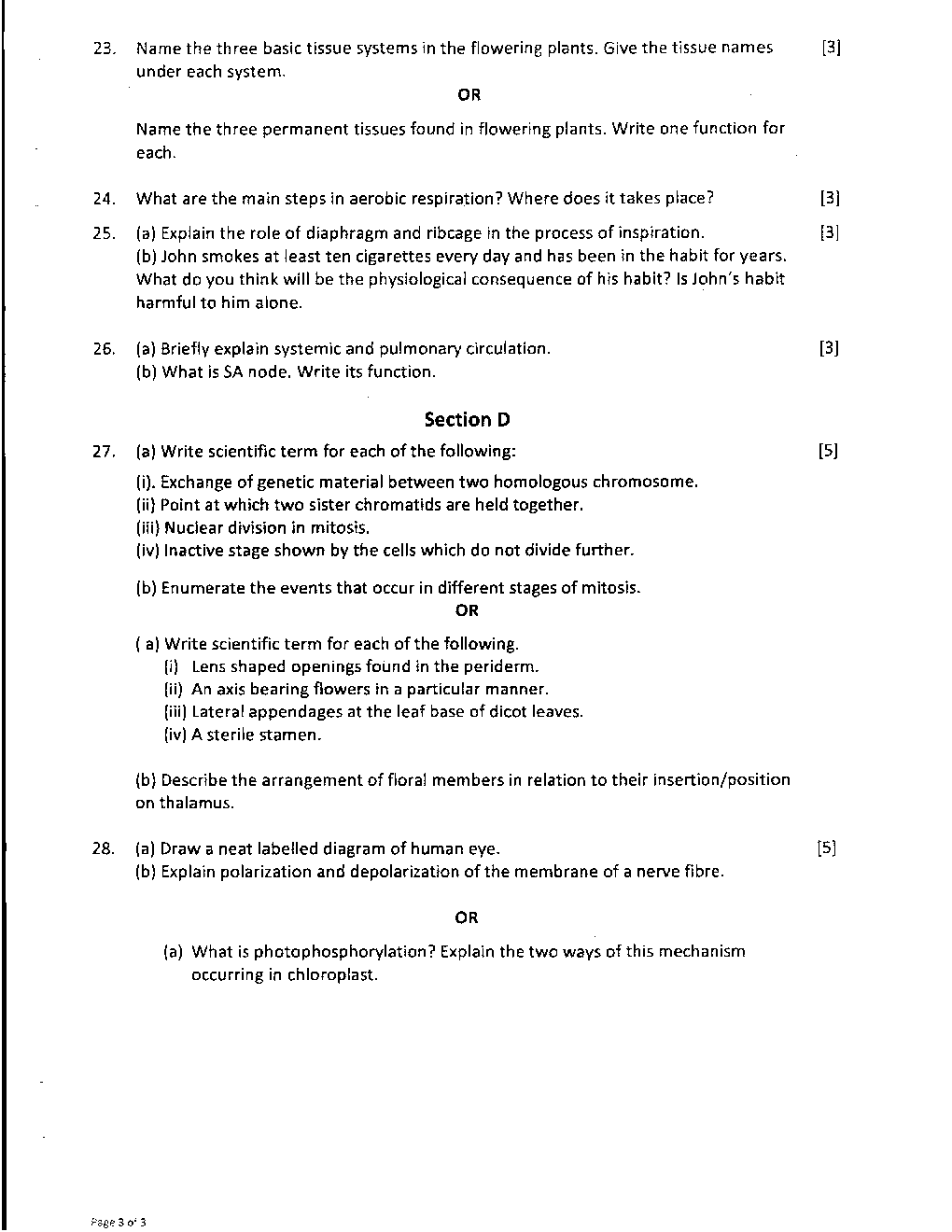 CBSE Class XI Biology Previous Year Question Paper 2017 - Page 4