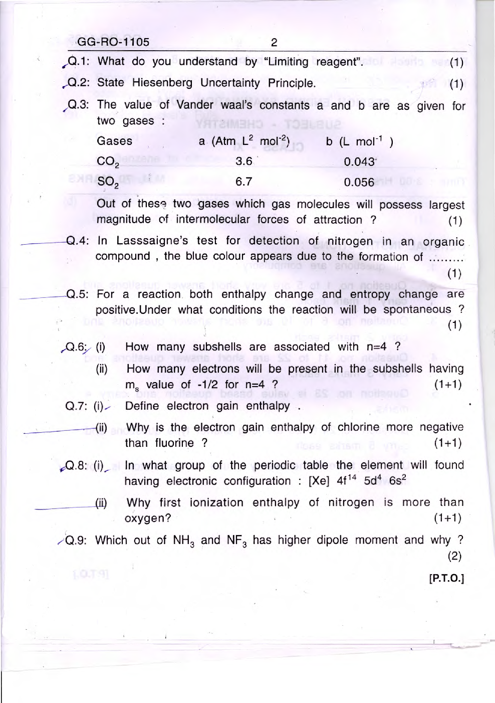 CBSE Class XI Chemistry Previous Year Question Paper 2015 - Page 3