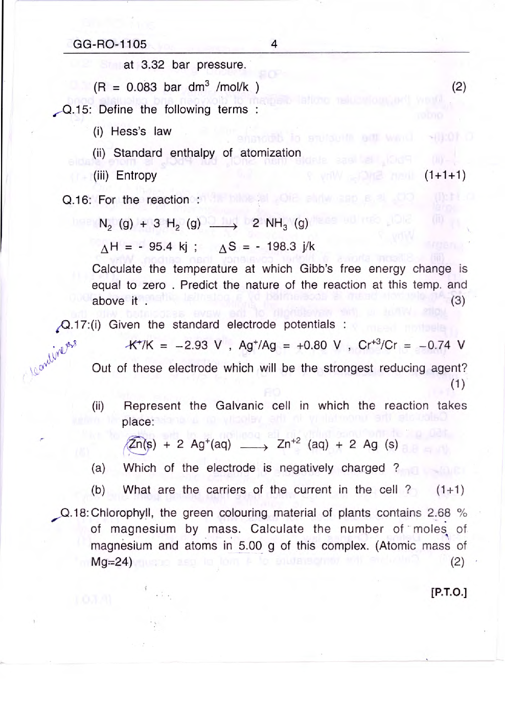 CBSE Class XI Chemistry Previous Year Question Paper 2015 - Page 5