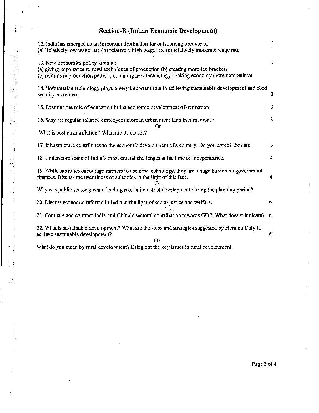 CBSE Class XI Economics Previous Year Question Paper 2016 - Page 4