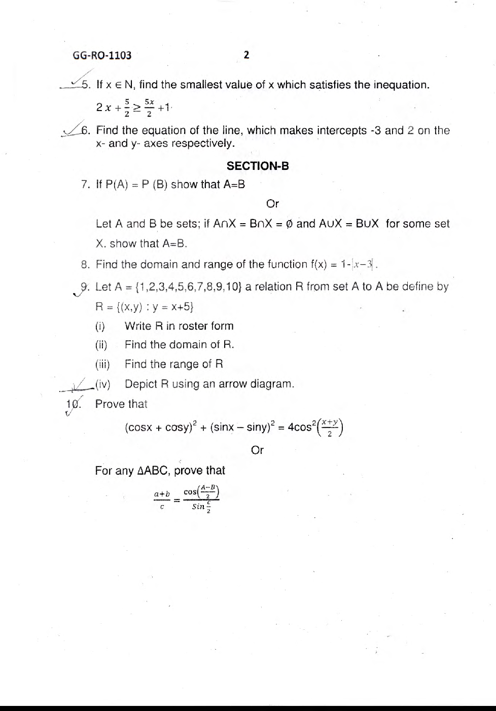 CBSE Class XI Mathematics Previous Year Question Paper 2015 - Page 3