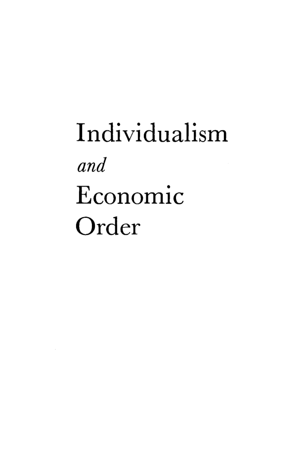 Individualism And Economic Order - Page 2