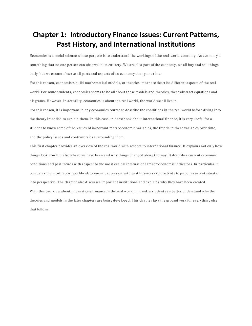 Introductory Finance Issues Current Patterns Past History And International Institutions - Page 3
