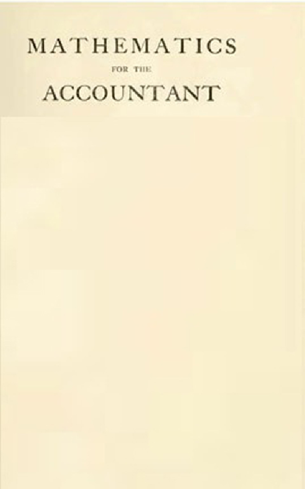 Mathematics For The Accountant - Page 1